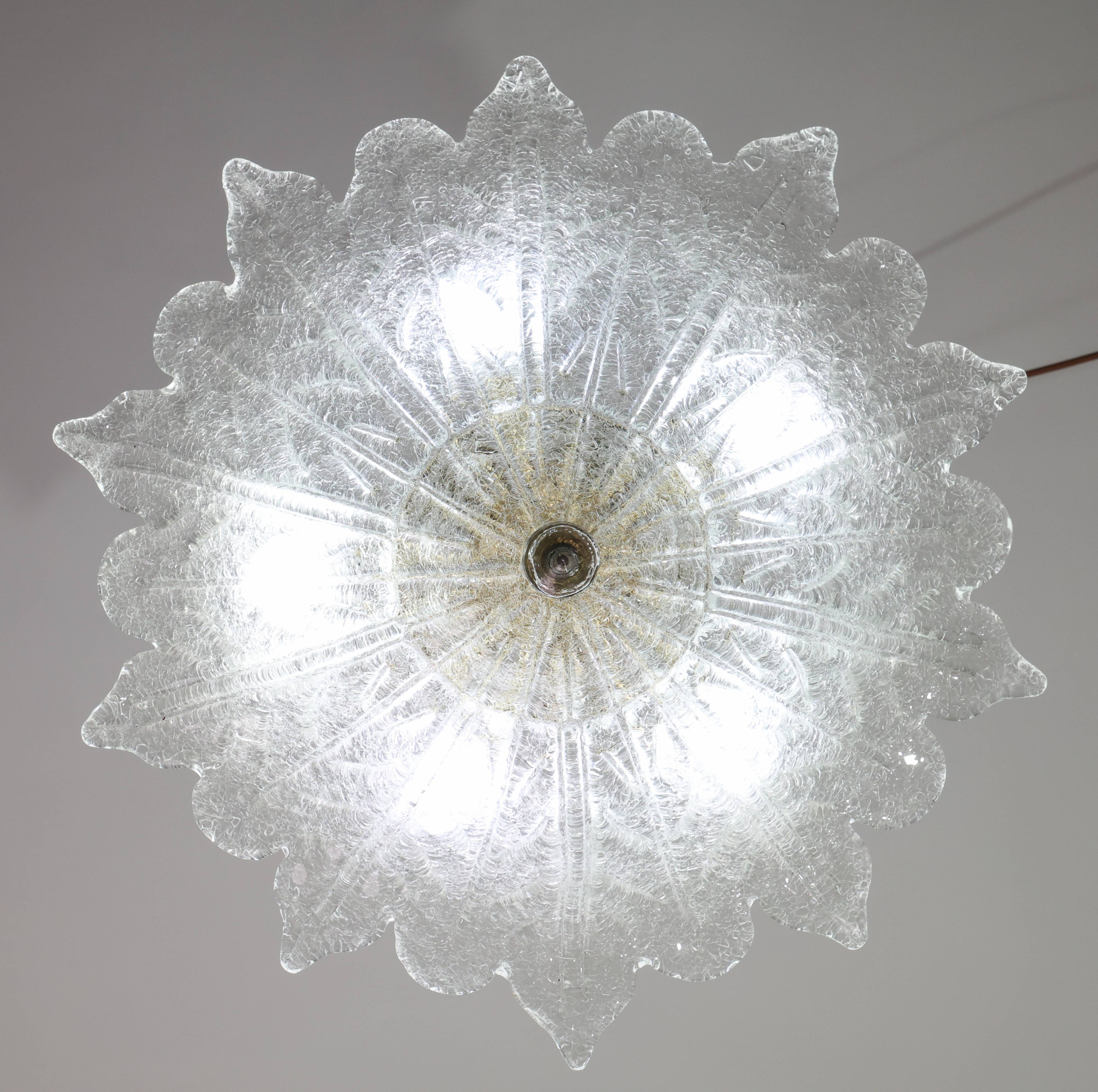 Amsterdam Palmetta, Italian Murano Glass Ceiling Light or Flush Mount, 1970