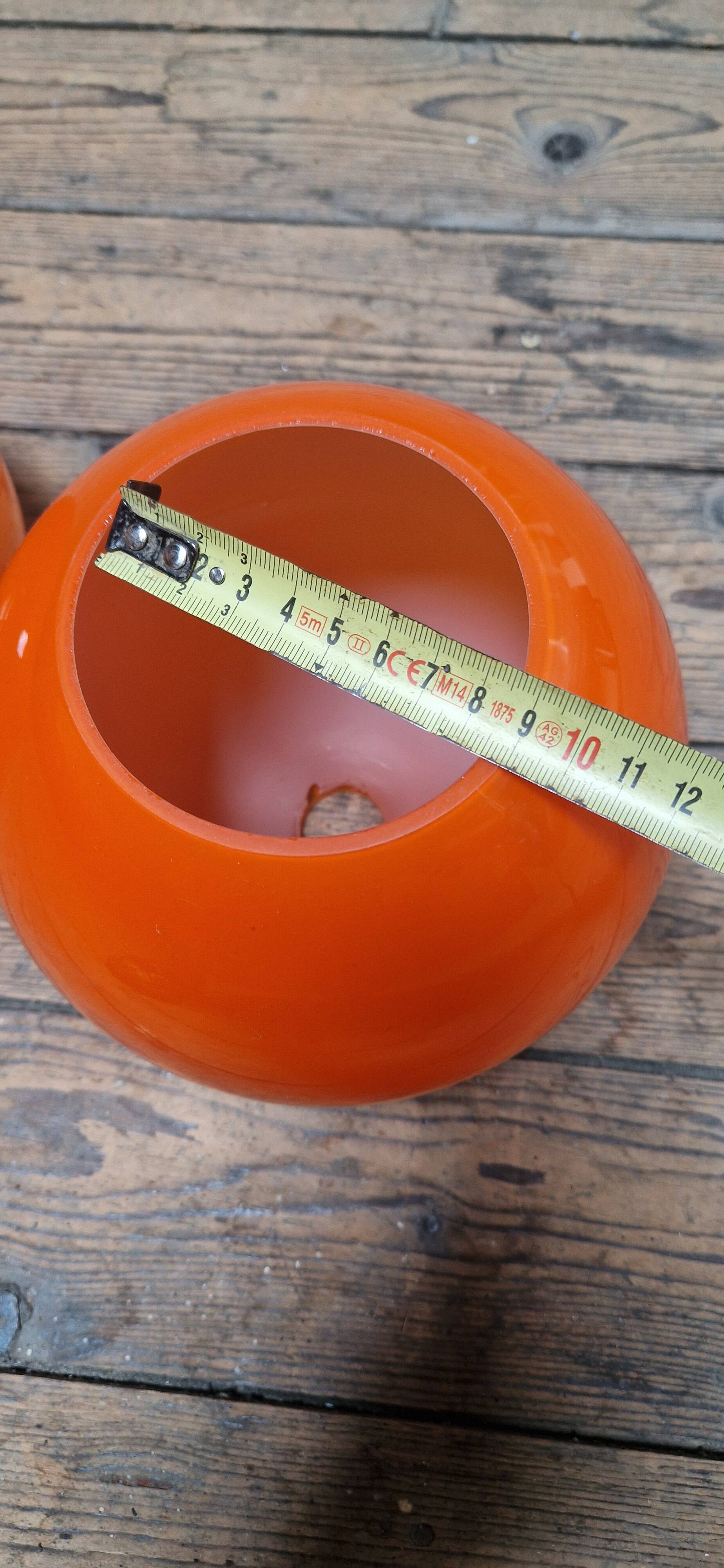 Vintage orange glass lampshade