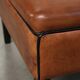 Ottoman, pouf en cuir de mouton cognac