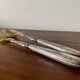 Horn and silver-plated salad cutlery, early 20th century.