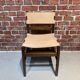Set of four wooden and leather chairs from Maison Regain