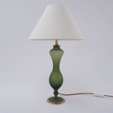 Antique table lamp in Art Nouveau glass by Baccarat and ormolu, 1890s, French.