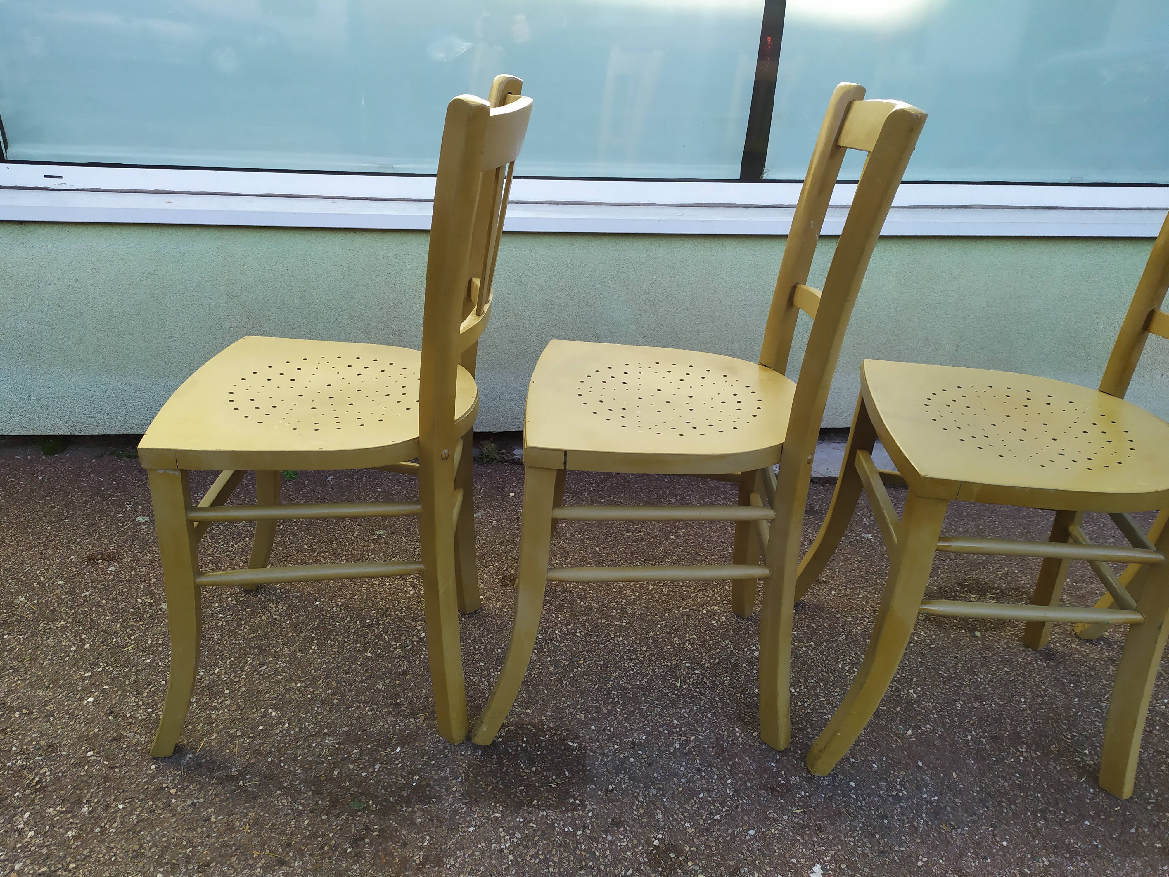 Lot de 4 chaise de bistrot Luterma - repeintes