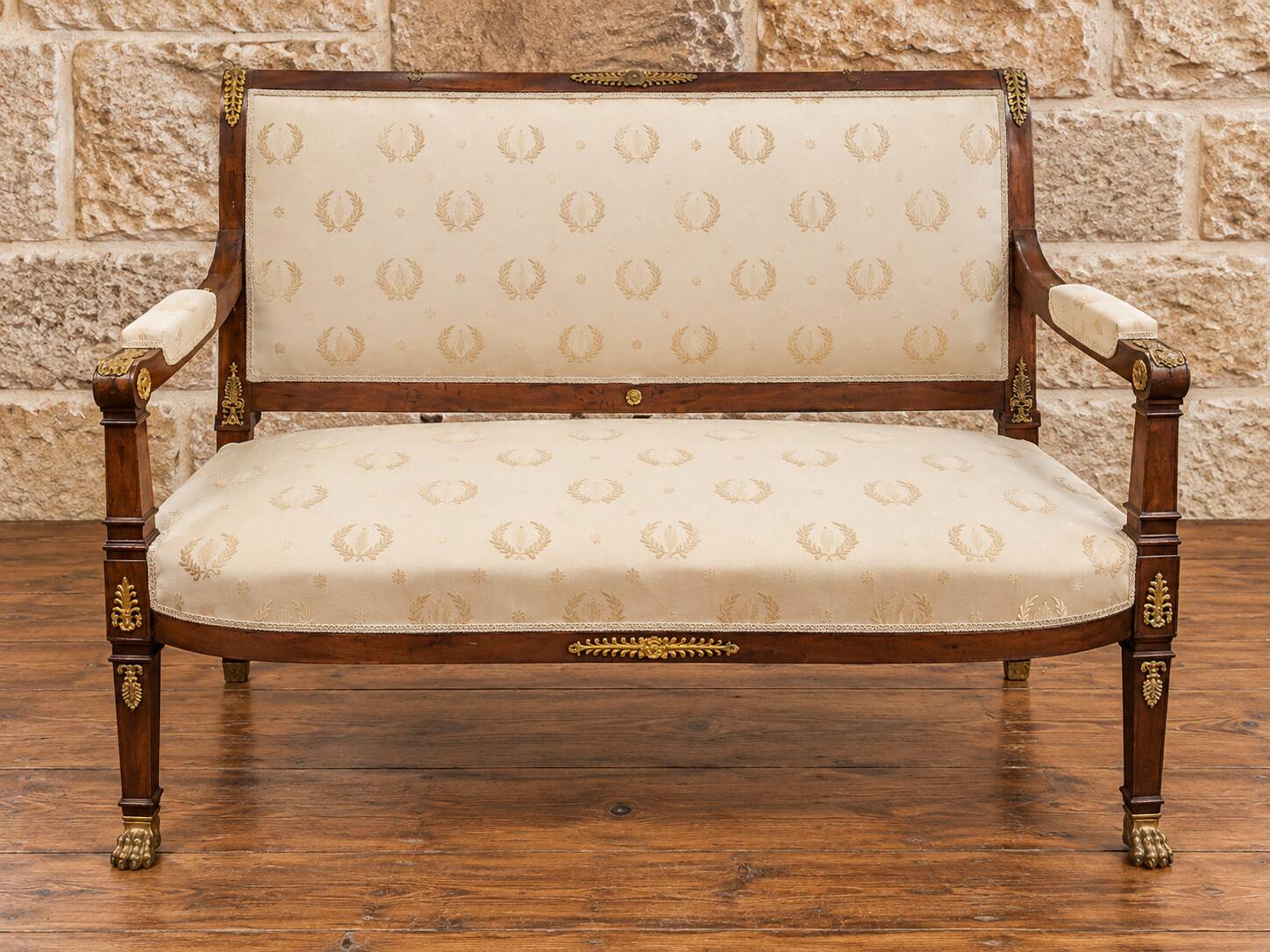 Banquette en acajou et bronze doré – Style Empire – XIXe siècle