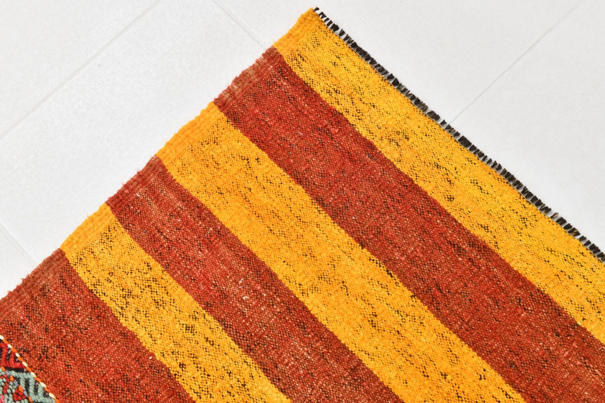 5x6 Yellow and Red Decorative Kilim Carpet, Orientel Kilim Rug, 140x192Cm