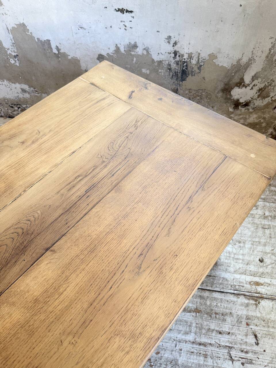 Solid oak drapery farmhouse table 2m5 XL