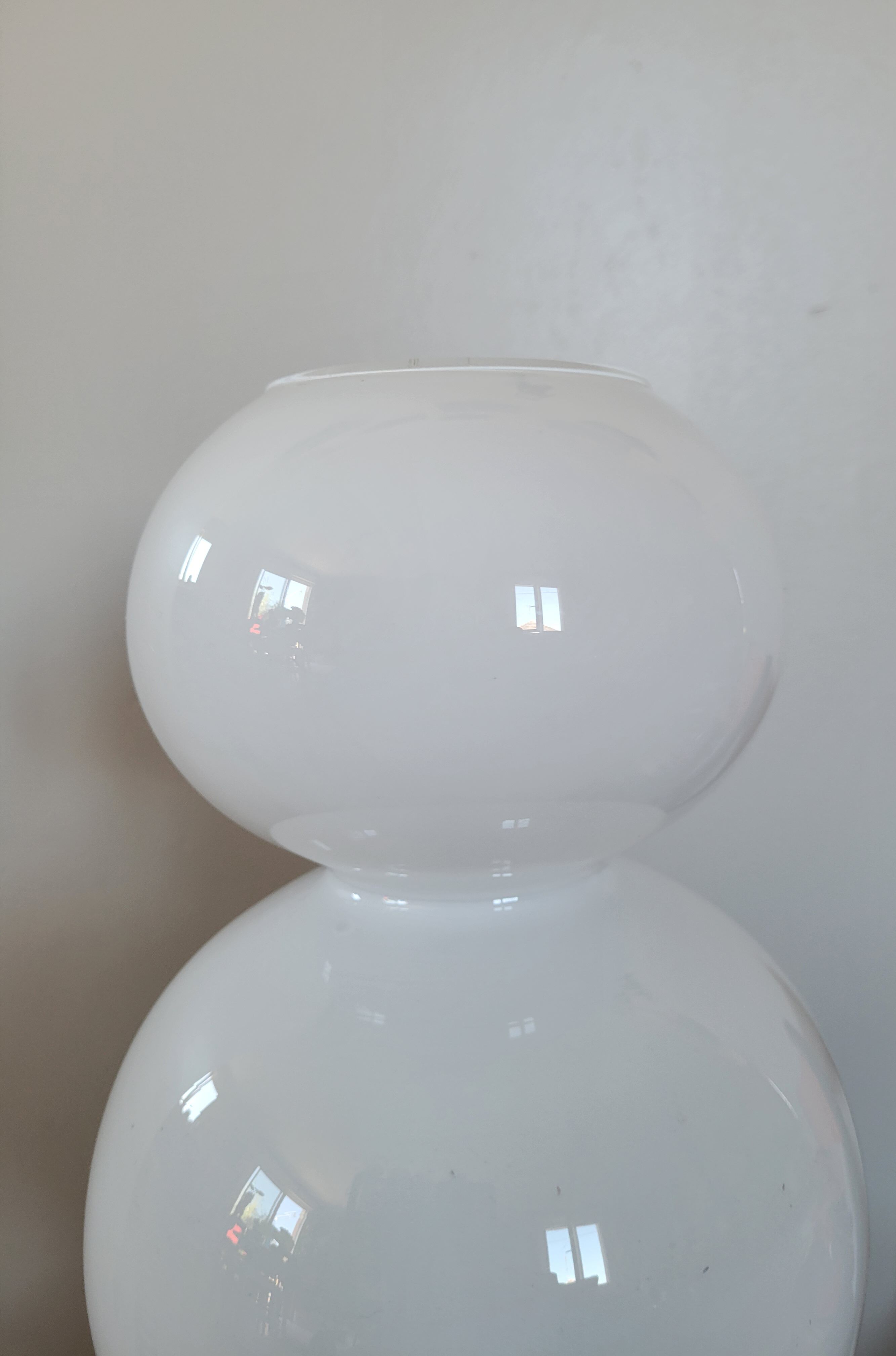 White opaline bubble vase