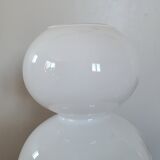 White opaline bubble vase