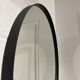 XL round mirror 91cm with black metal frame