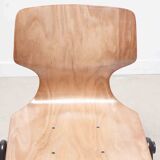 Vintage stackable chair Galvanitas S30 arched beech grey