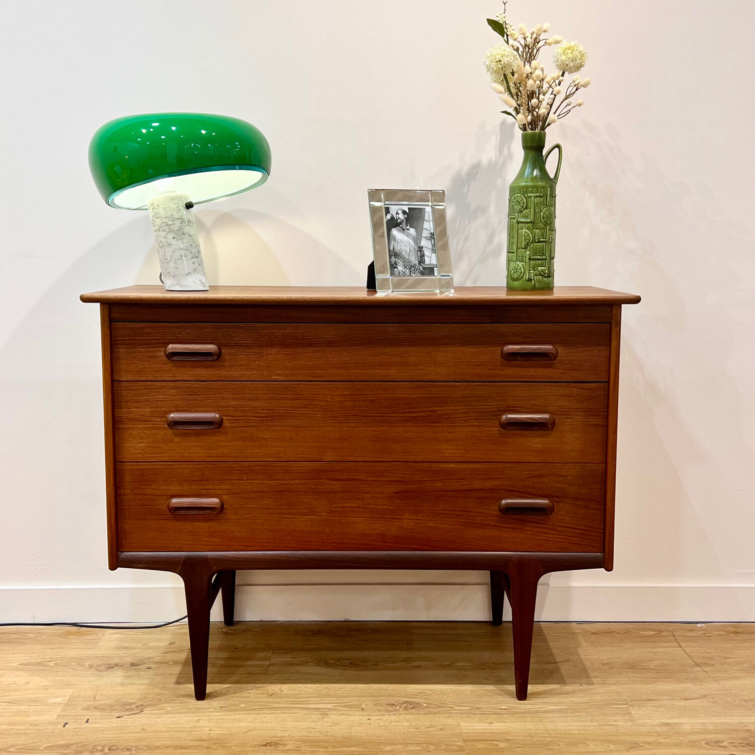 Teak chest of drawers