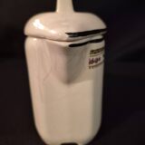 Old covered jug, vintage, geometric frieze and flowers with a border.