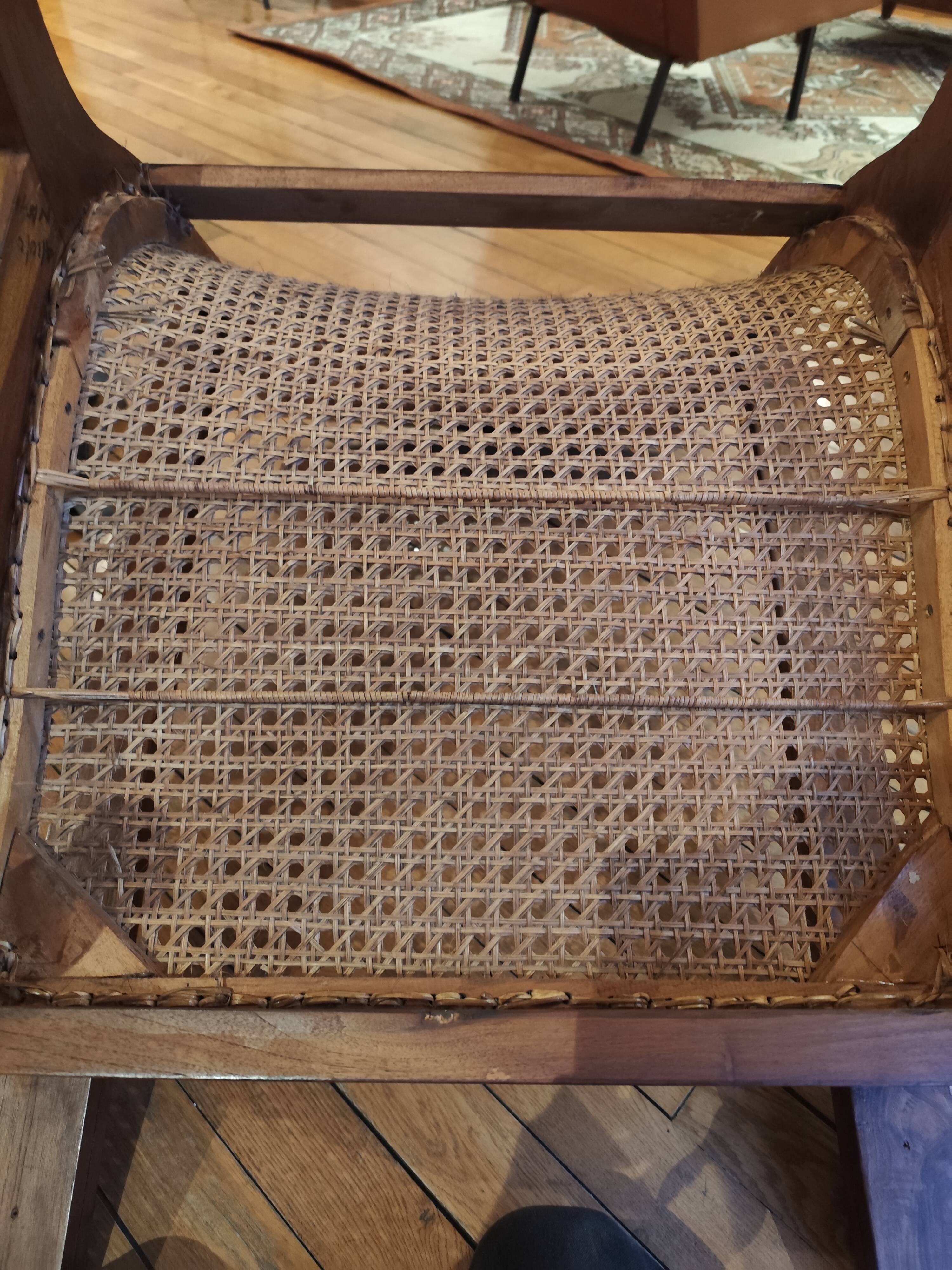 Planter's chair in wood and cane
