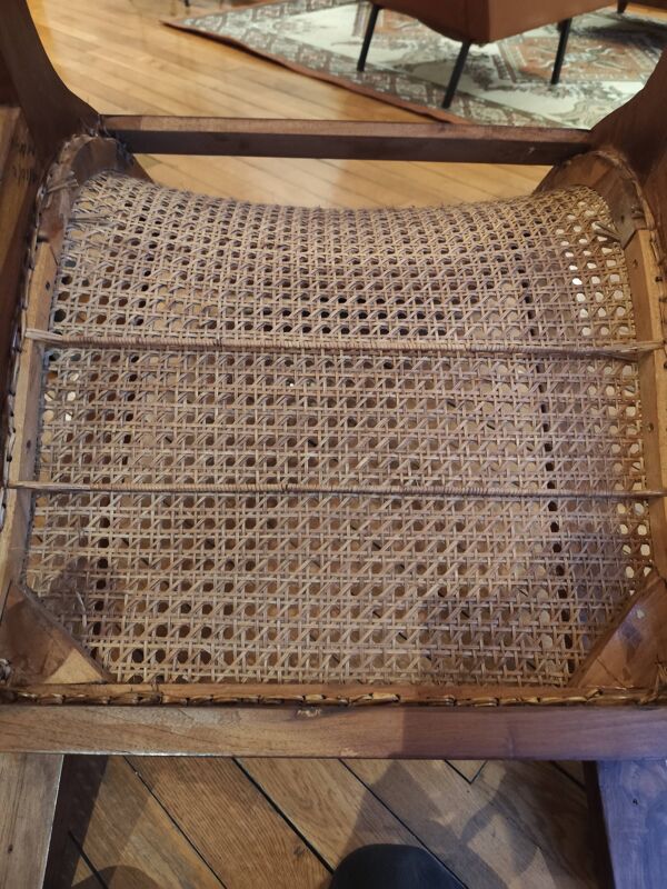 Fauteuil de planteur bois et cannage