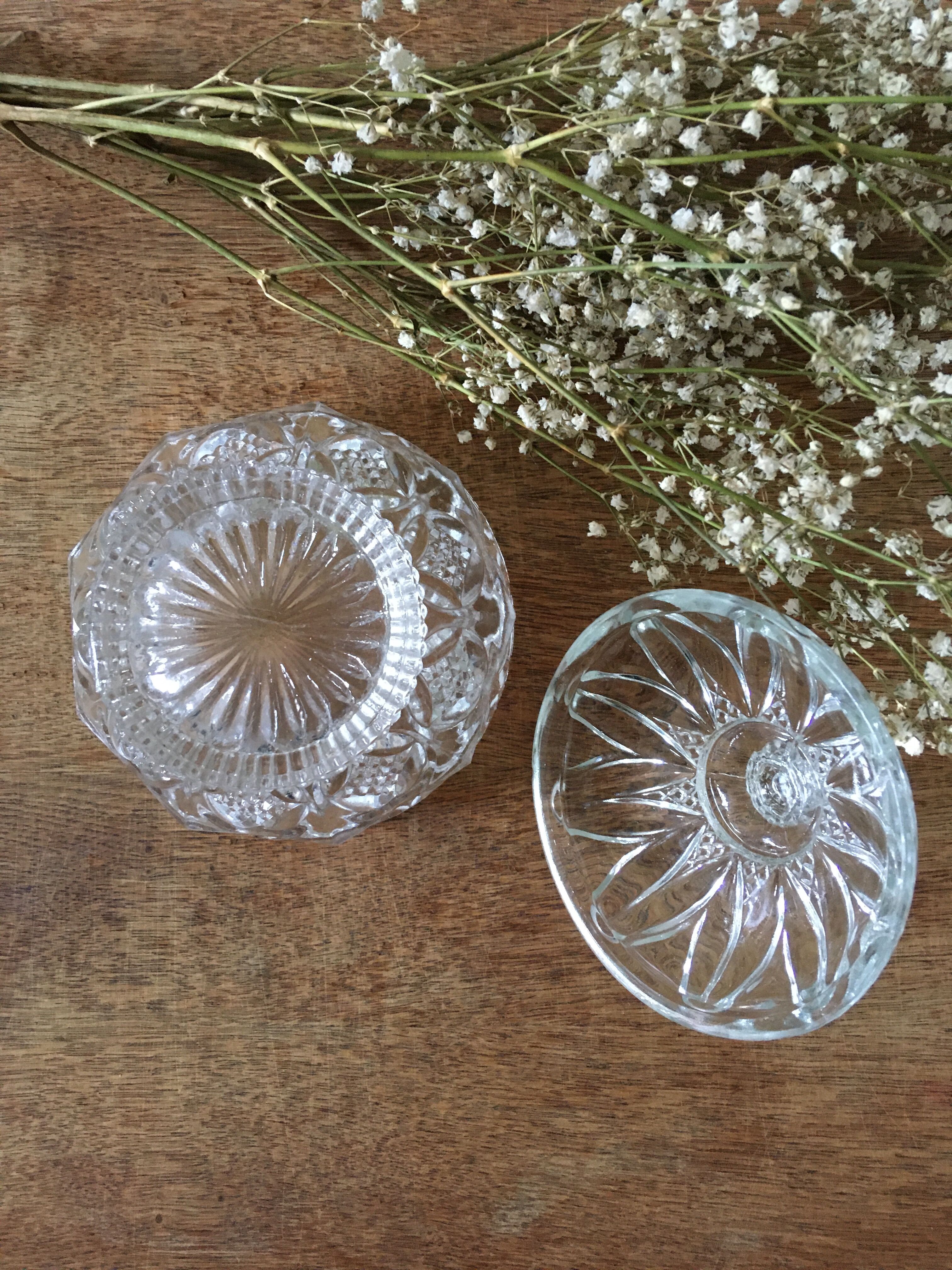 Vintage moulded glass candy