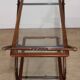 Vintage wooden and glass rolling trolley, 1960