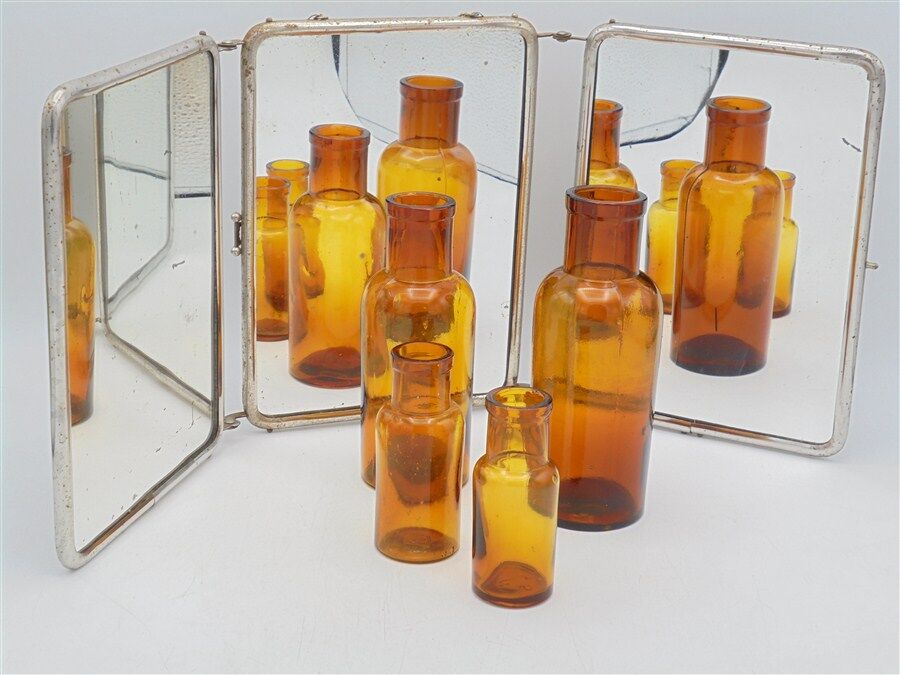 Set of 6 bottles of apothecary