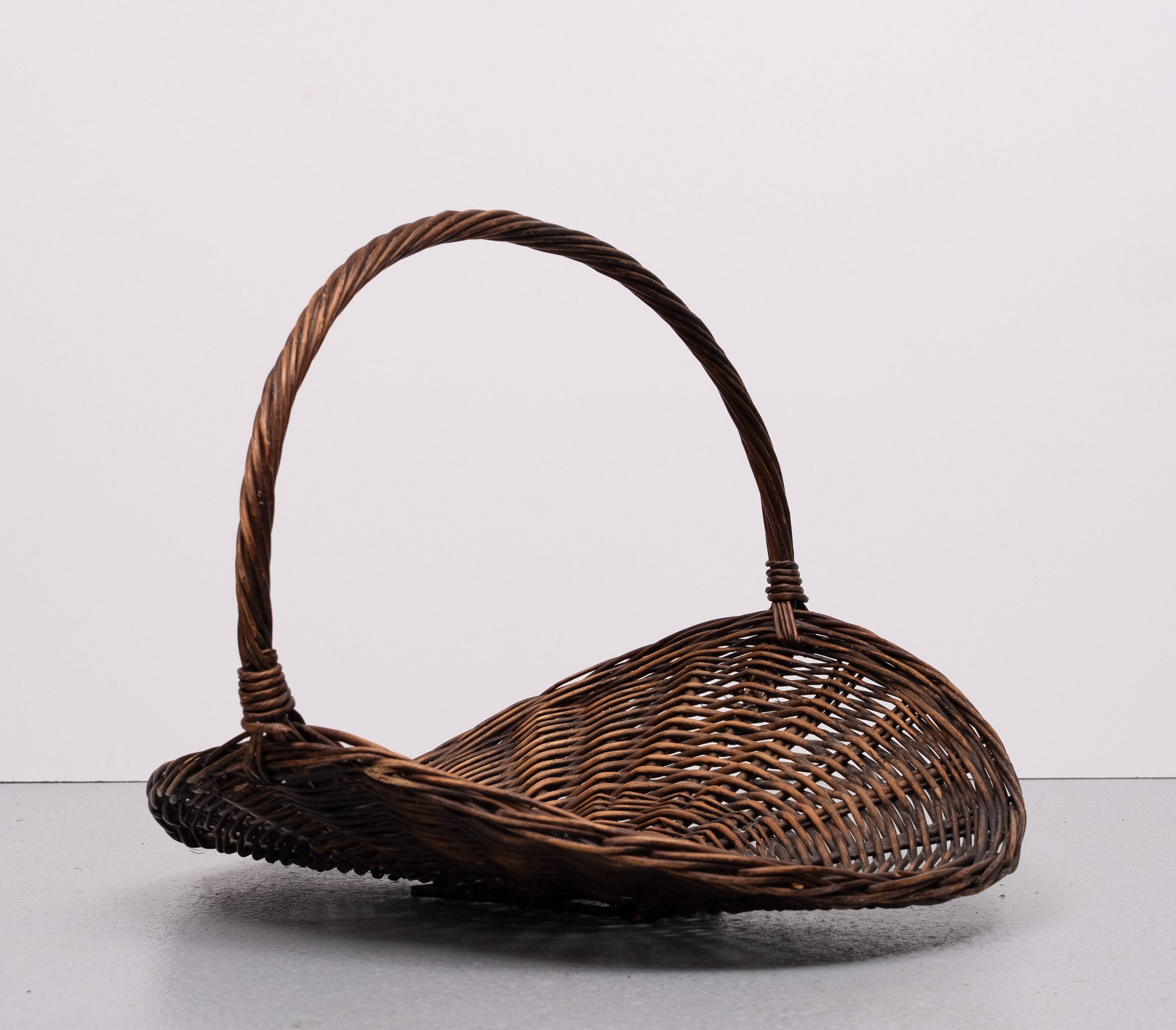 Vintage Rattan magazine holder 1960s Holland