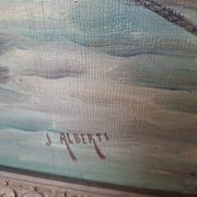 Peinture marine xixe sur toile signée J Alberti