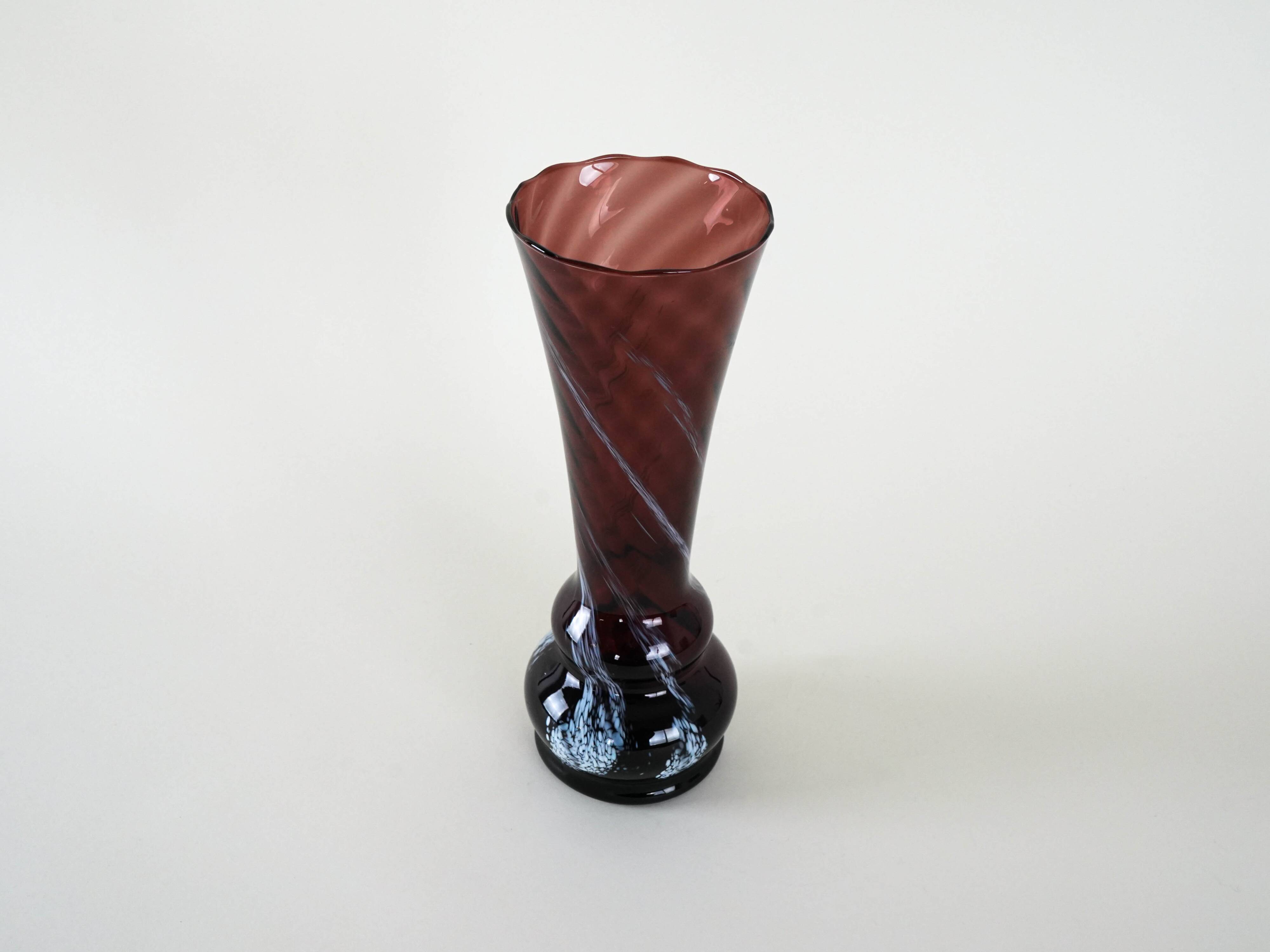Ruby glass vase, Danish design, 1960s, made in Denmark