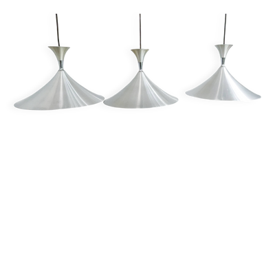 Lot de trois suspensions vintage 1970 en métal