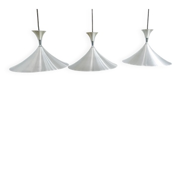 Set of three vintage metal pendants from the 1970s.