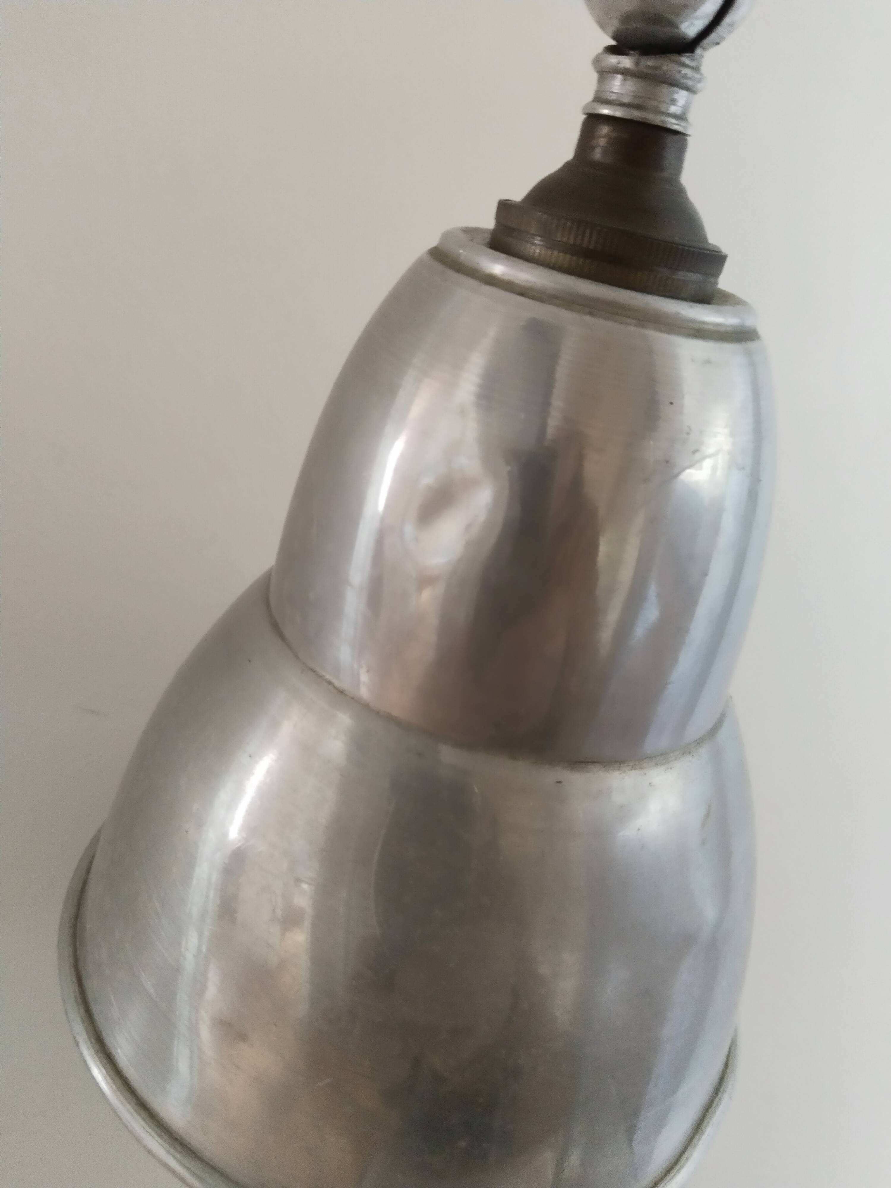 Articulated desk lamp, in aluminum and marble