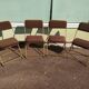 Lot de 4 chaise lafuma pliante damier marron doré