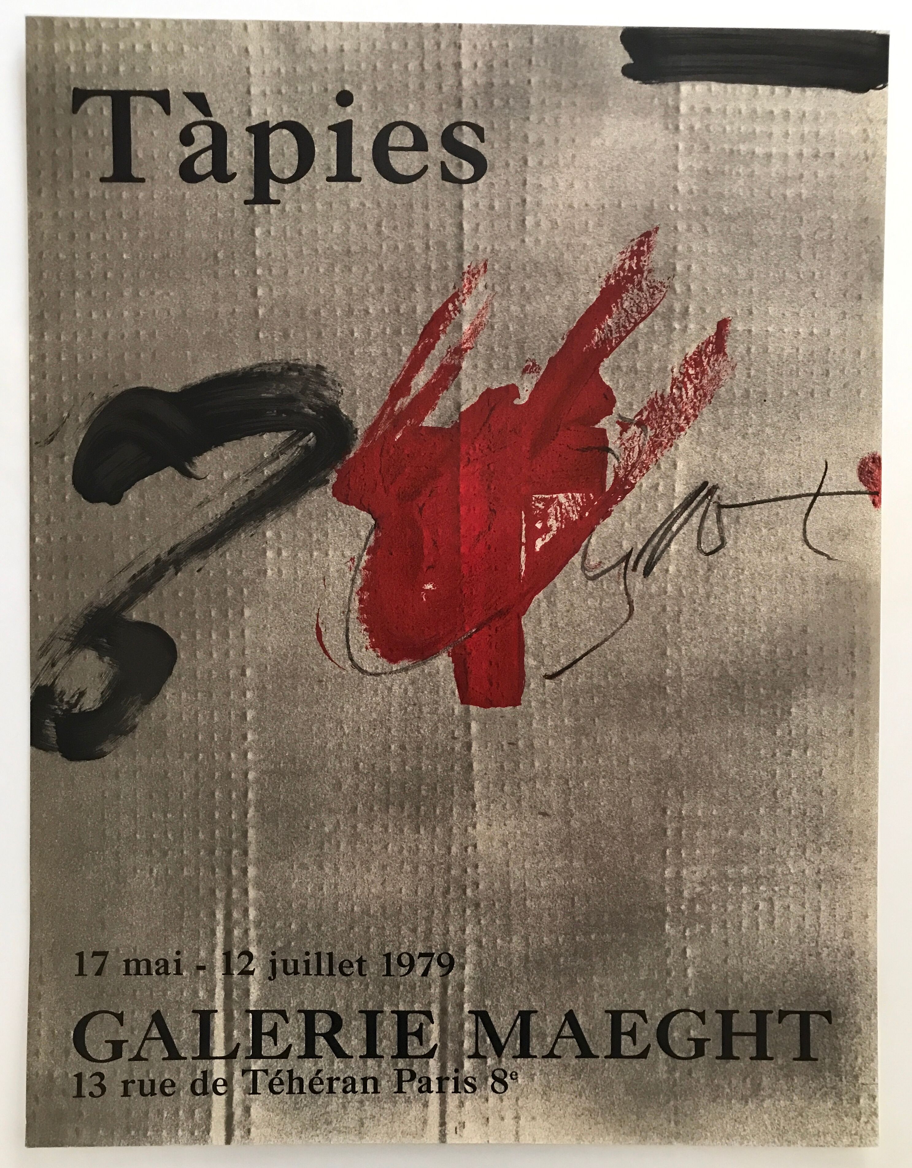 Original Antoni Tàpies exhibition poster, Galerie Maeght, 1979.