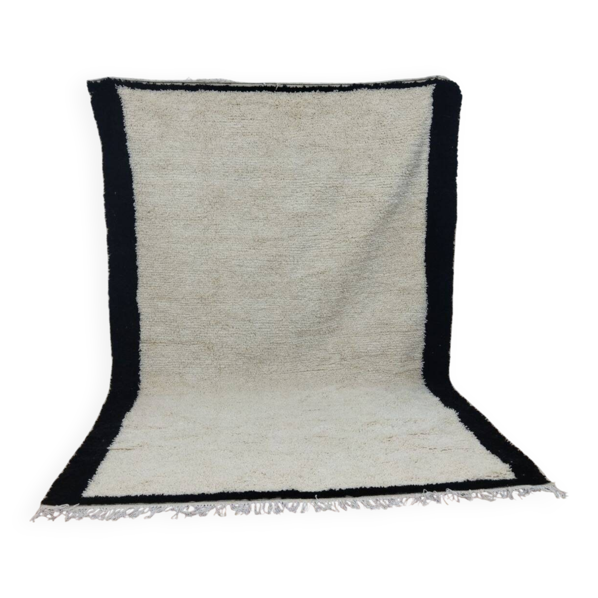 Azilal Vintage Rug 300x200 cm - Minimalist Design Cream and Black