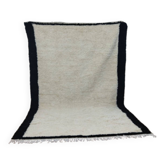 Tapis Azilal vintage 300x200 cm - Design minimaliste crème et noir