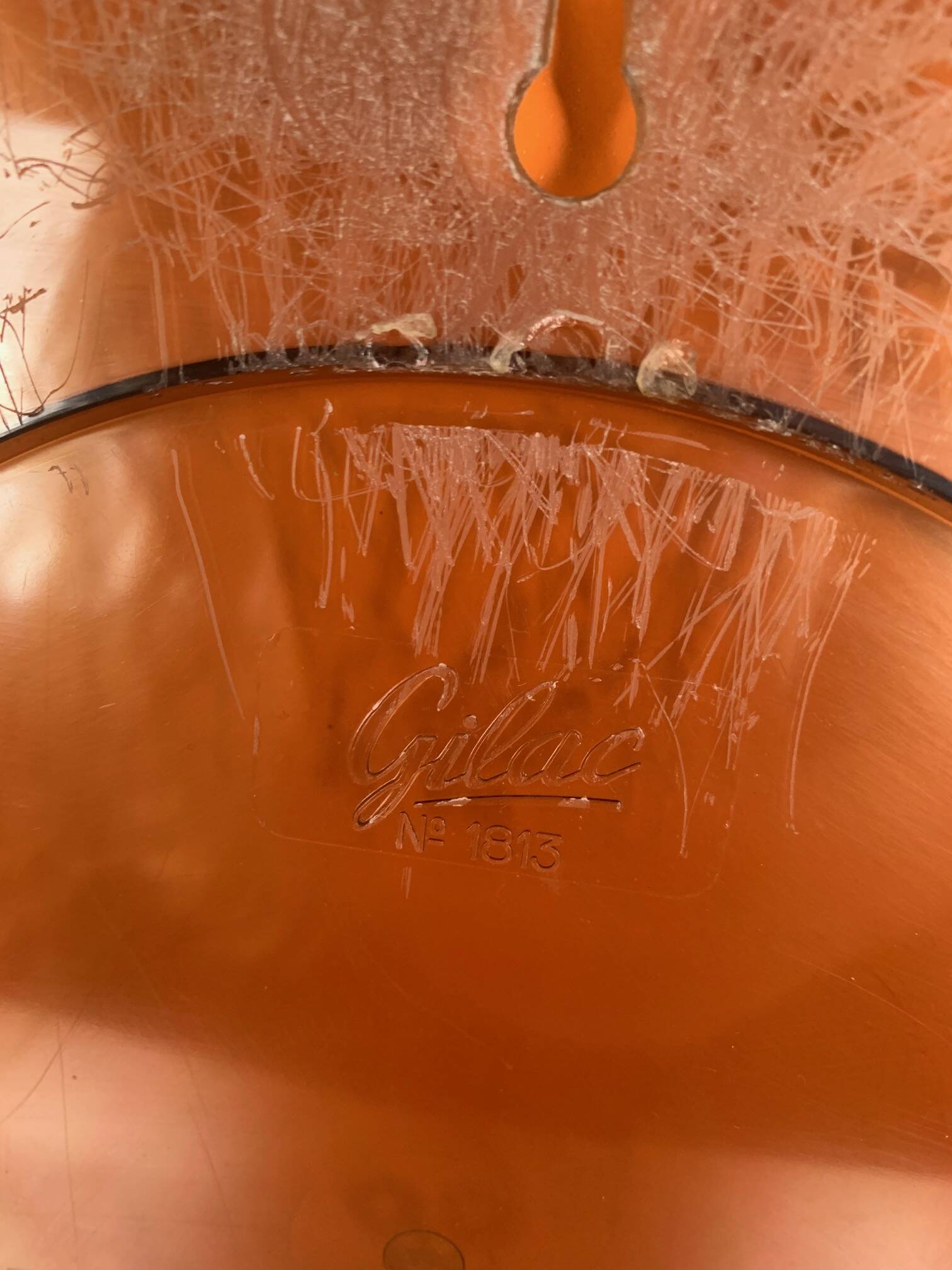 Round Smoked Plexiglas Mirror – GILAC n°1813 – Vintage 1970s