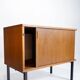 Small vintage Scandinavian storage unit with tambour door.