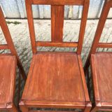 6 René Gabriel chairs from the reconstruction period in beech and plywood.