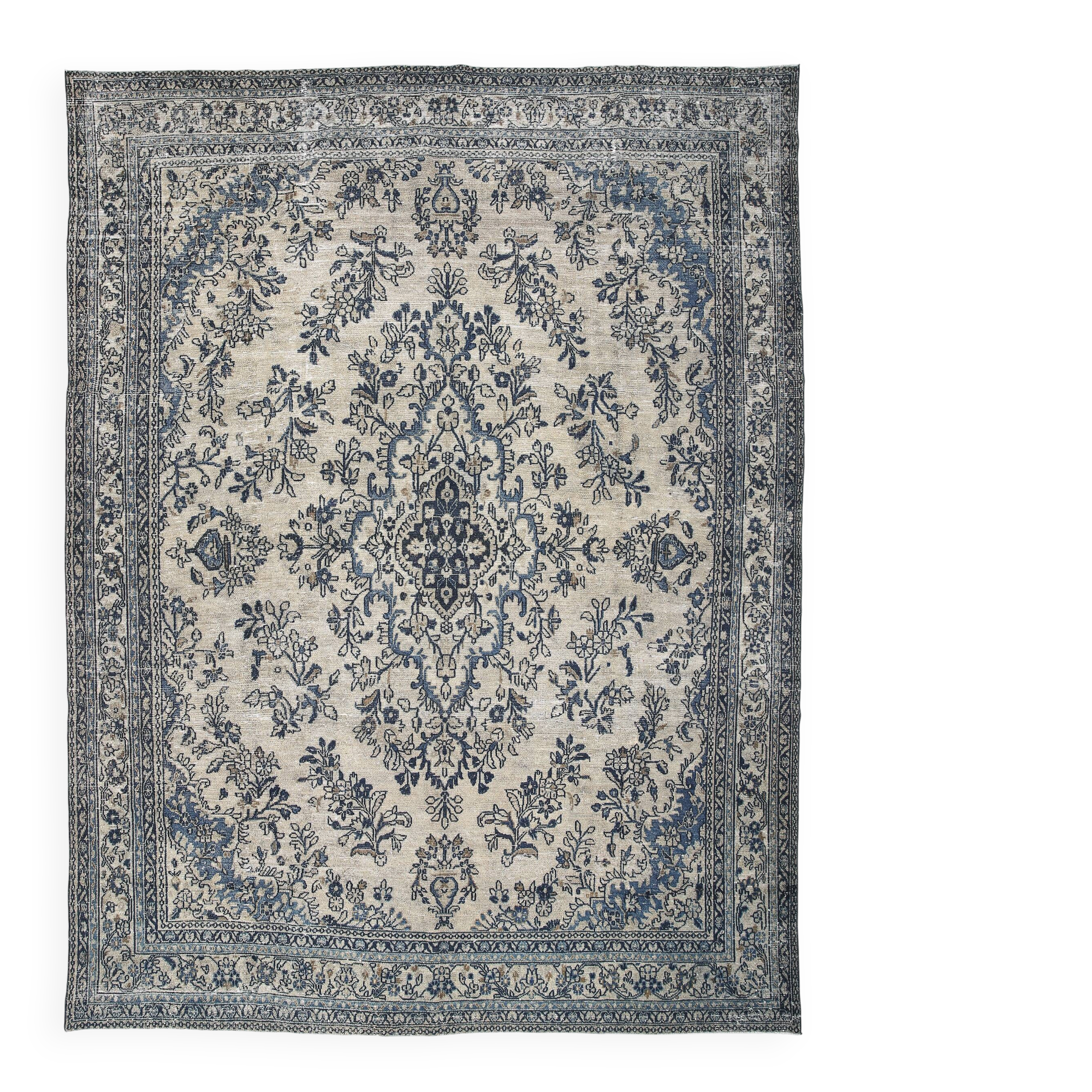 Classic Pattern Navy Blue Persian Rug, 311x402Cm