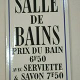 Enamelled plate "bathroom"