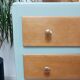 Small 3-drawer chest of drawers, green and wood
