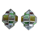 Pair of oriental type wall lights.