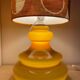 Manège brown opaline lamp H88 D28 - vintage fabric 1970