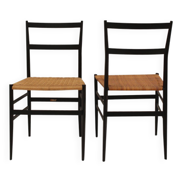 Pair Of 699 Superleggera Chairs Designed By Gio Ponti For Cassina. Italy, 1957.