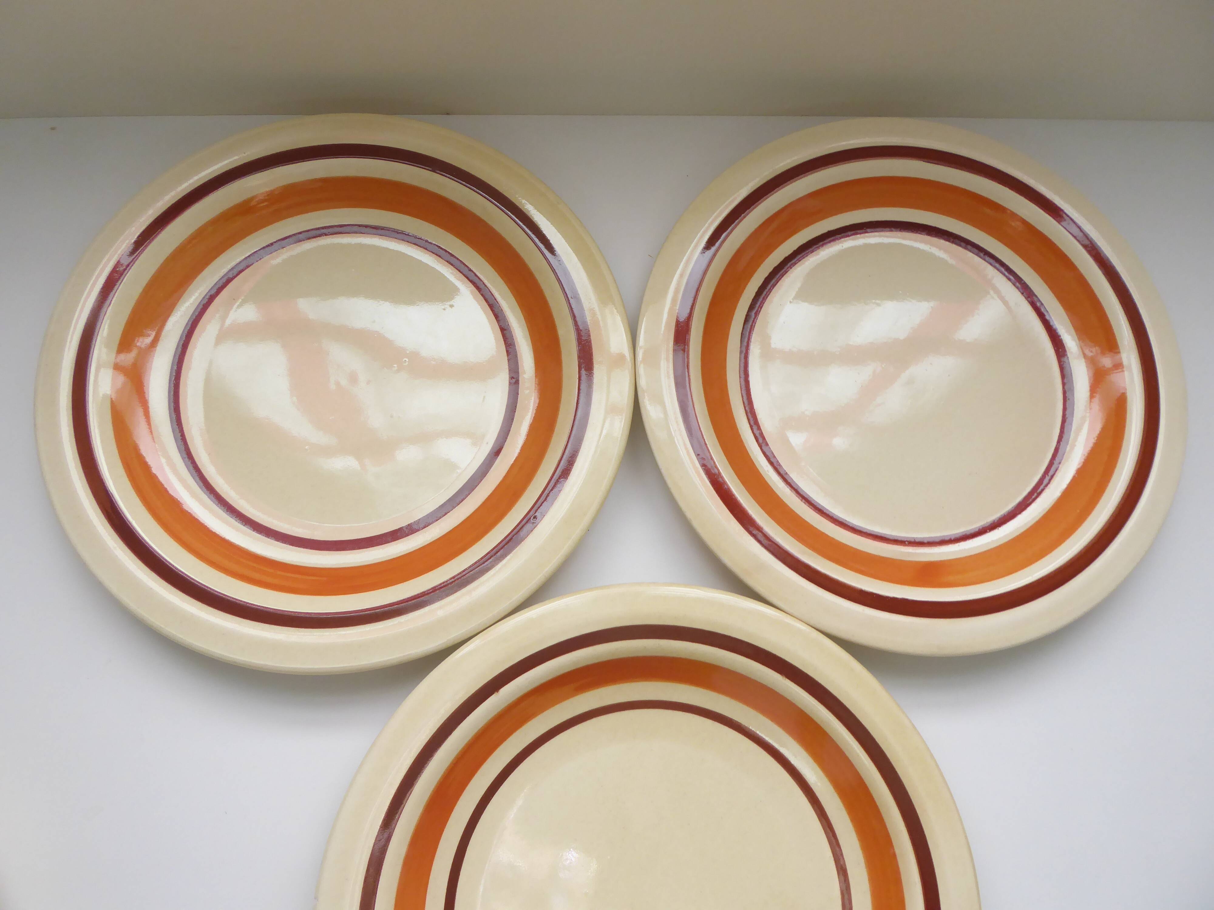 Set of 5 Vintage earthenware dinner plates
