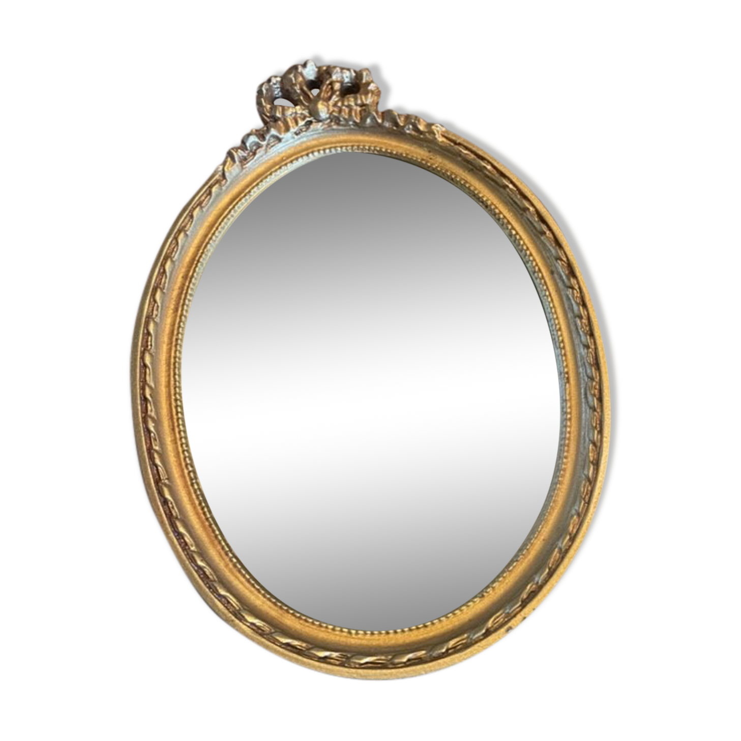 Old frame wall mirror oval gilded wood