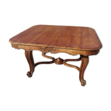 Table carrée style louis xv en merisier massif
