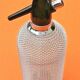 Seltz water siphon Glass body harmoniously meshed with translucent filaments