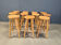Alpine style chalet stools in wood, set of 11 - 1970s