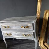 Louis XV-style patinated grey dresser
