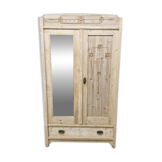Beautiful Art Nouveau wardrobe with mirror