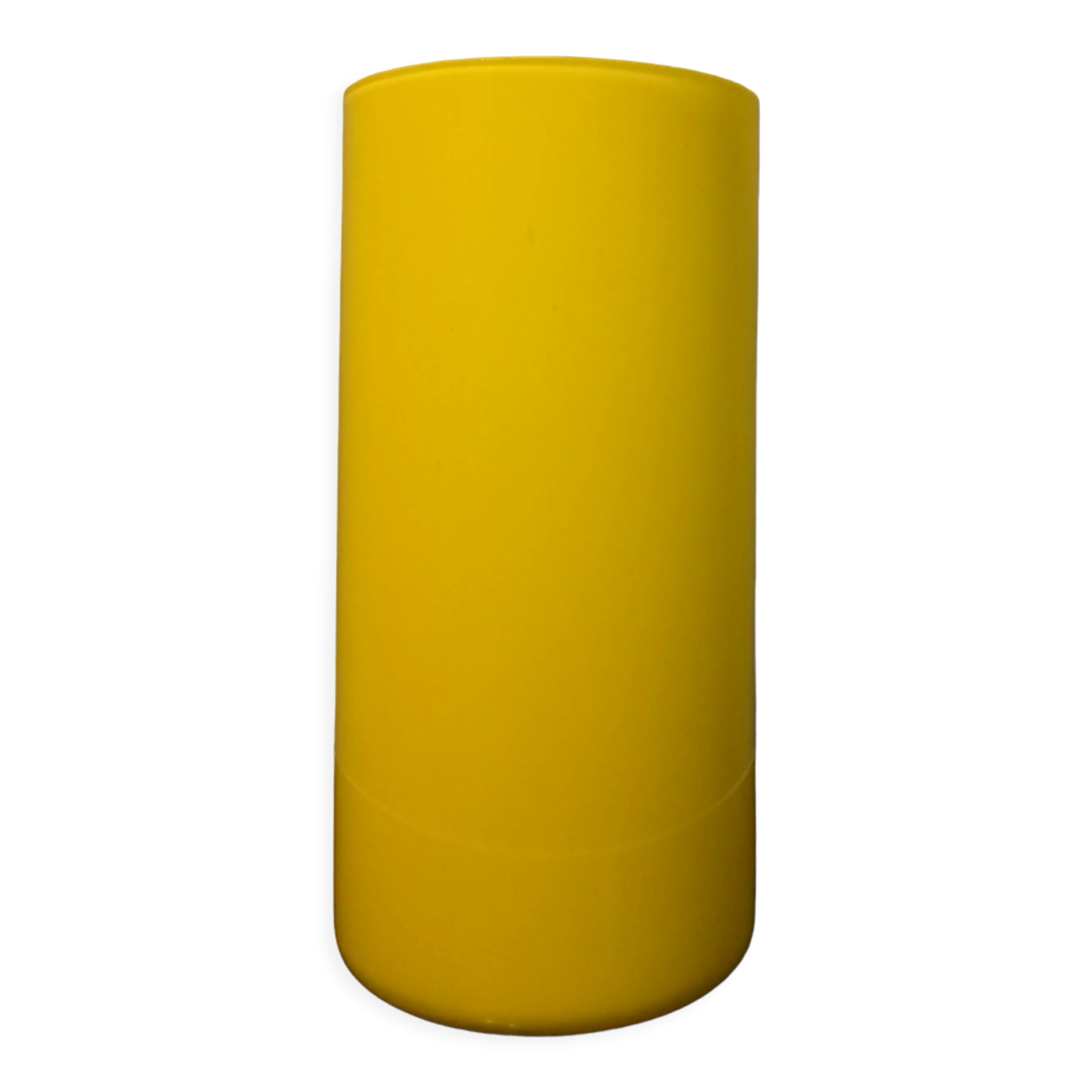 Vintage opaline roll vase yellow