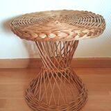 End of woven wicker sofa design 70s