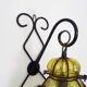 Vintage Italian wall light in transparent yellow blown glass and wrought iron. 70s 80s